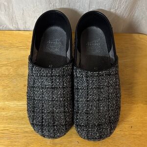 Dansko Professional Tweed Black White Gray Clogs Size 42/10